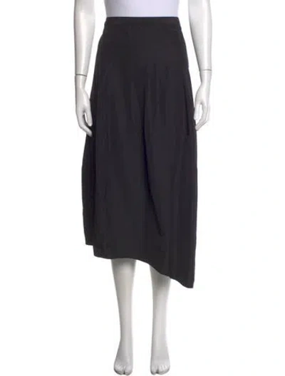 Pre-owned Tibi Pleated Accents Midi Length Skirt In Black