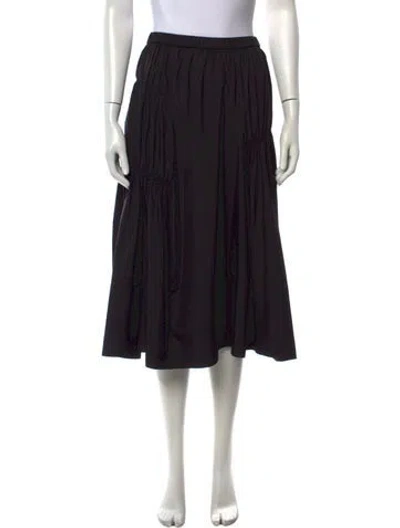Pre-owned Tibi Pleated Accents Midi Length Skirt In Black
