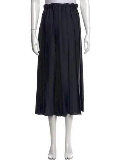 Pre-owned Tibi Pleated Accents Midi Length Skirt In Black