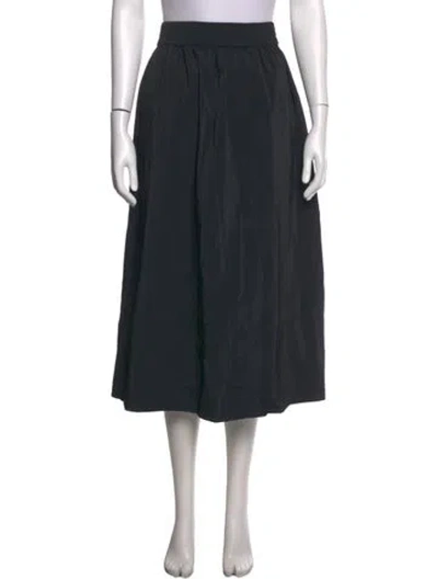 Pre-owned Tibi Pleated Accents Midi Length Skirt In Black
