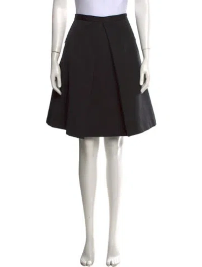 Pre-owned Tibi Pleated Accents Midi Length Skirt In Black