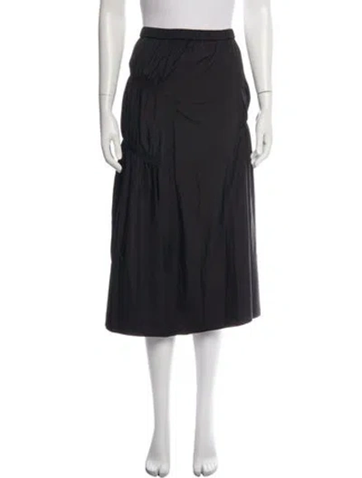 Pre-owned Tibi Pleated Accents Midi Length Skirt In Black