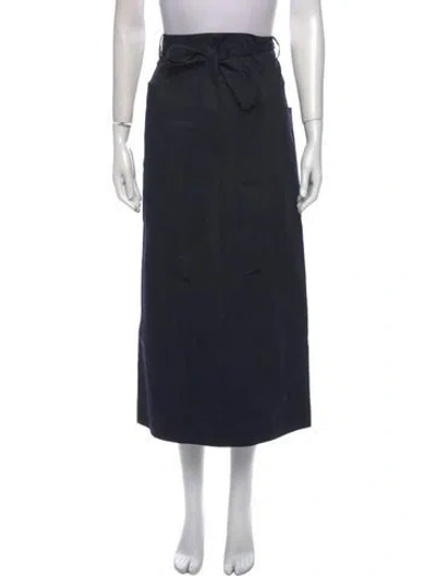 Pre-owned Tibi Pleated Accents Midi Length Skirt In Blue