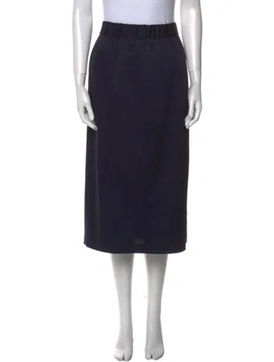 Pre-owned Tibi Pleated Accents Midi Length Skirt In Blue