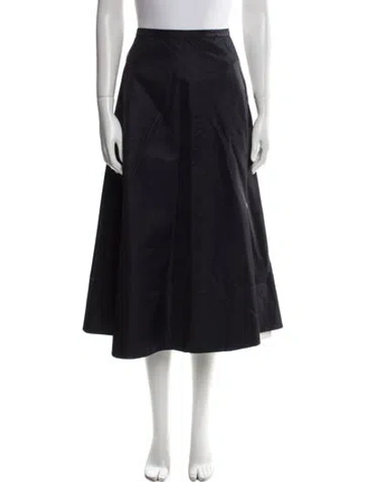 Pre-owned Tibi Pleated Accents Midi Length Skirt In Blue