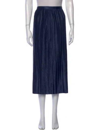 Pre-owned Tibi Pleated Accents Midi Length Skirt In Blue