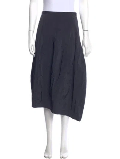 Pre-owned Tibi Pleated Accents Midi Length Skirt In Blue