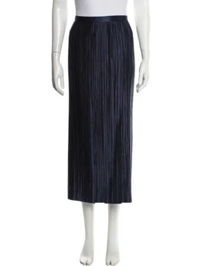 Pre-owned Tibi Pleated Accents Midi Length Skirt In Blue