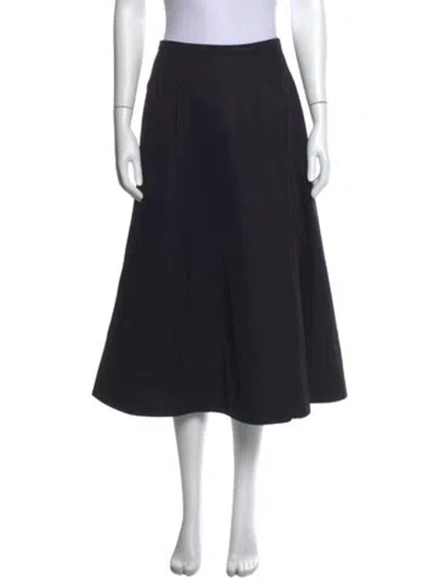 Pre-owned Tibi Pleated Accents Midi Length Skirt In Blue