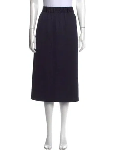 Pre-owned Tibi Pleated Accents Midi Length Skirt In Blue