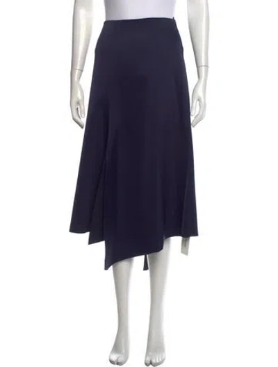 Pre-owned Tibi Pleated Accents Midi Length Skirt In Blue