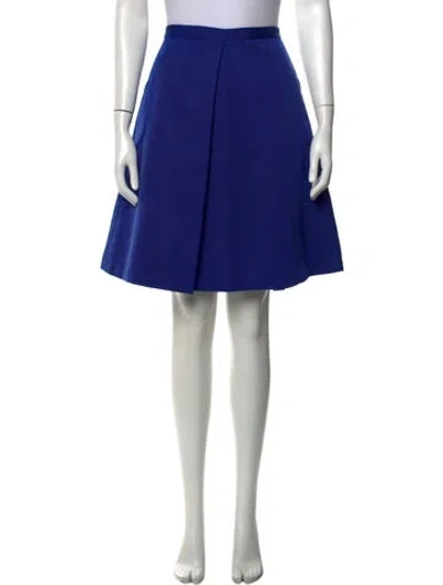 Pre-owned Tibi Pleated Accents Midi Length Skirt In Blue