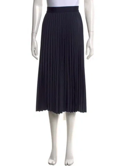 Pre-owned Tibi Pleated Accents Midi Length Skirt In Blue