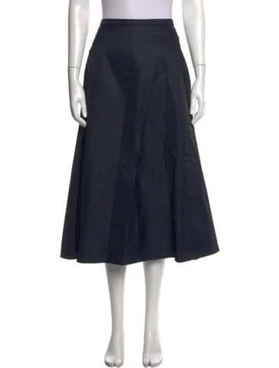 Pre-owned Tibi Pleated Accents Midi Length Skirt In Blue