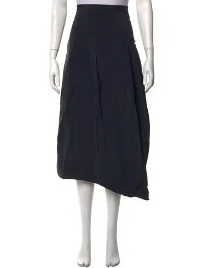 Pre-owned Tibi Pleated Accents Midi Length Skirt In Blue