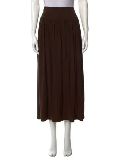 Pre-owned Tibi Pleated Accents Midi Length Skirt In Brown
