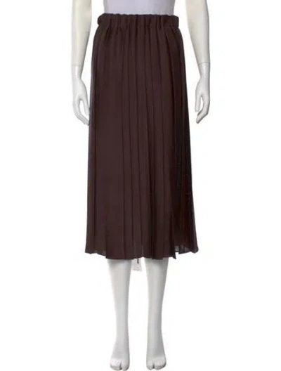 Pre-owned Tibi Pleated Accents Midi Length Skirt In Brown