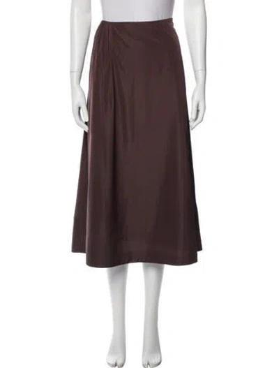 Pre-owned Tibi Pleated Accents Midi Length Skirt In Brown