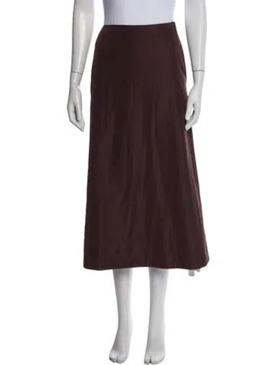 Pre-owned Tibi Pleated Accents Midi Length Skirt In Brown