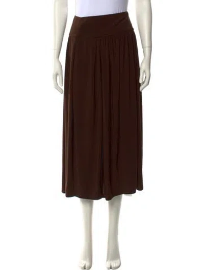 Pre-owned Tibi Pleated Accents Midi Length Skirt In Brown