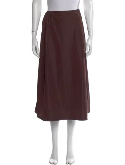 Pre-owned Tibi Pleated Accents Midi Length Skirt In Brown