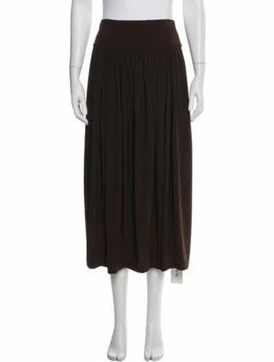 Pre-owned Tibi Pleated Accents Midi Length Skirt In Brown