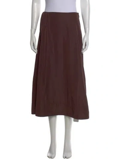 Pre-owned Tibi Pleated Accents Midi Length Skirt In Brown