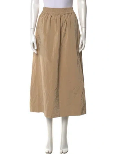 Pre-owned Tibi Pleated Accents Midi Length Skirt In Brown