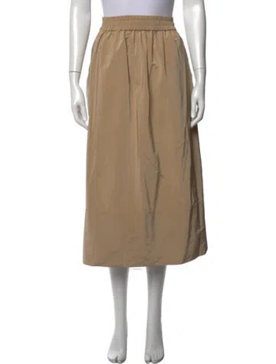 Pre-owned Tibi Pleated Accents Midi Length Skirt In Brown