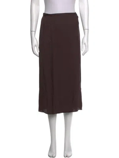 Pre-owned Tibi Pleated Accents Midi Length Skirt In Brown