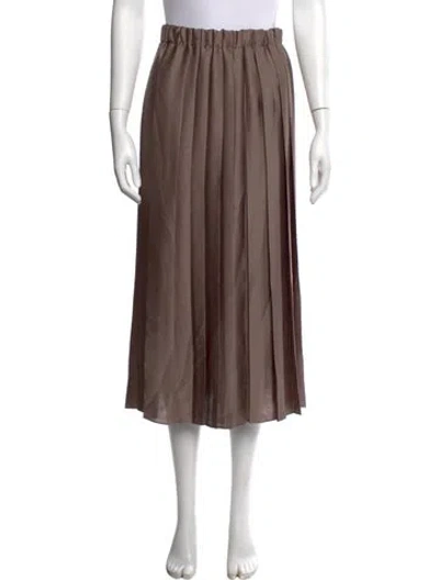 Pre-owned Tibi Pleated Accents Midi Length Skirt In Brown