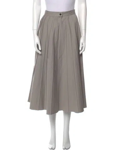 Pre-owned Tibi Pleated Accents Midi Length Skirt In Gray
