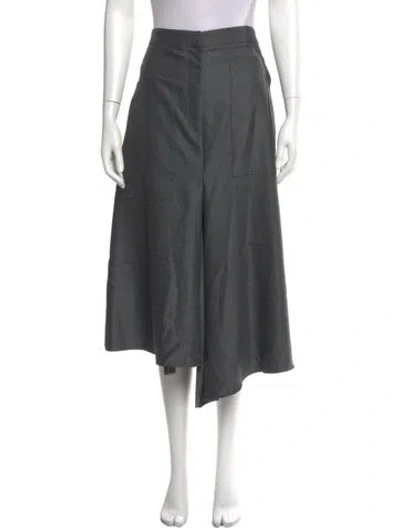 Pre-owned Tibi Pleated Accents Midi Length Skirt In Gray