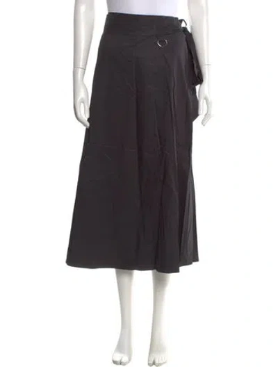Pre-owned Tibi Pleated Accents Midi Length Skirt In Gray