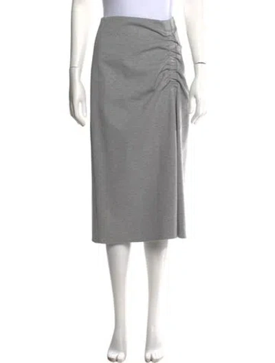 Pre-owned Tibi Pleated Accents Midi Length Skirt In Gray