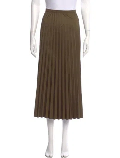 Pre-owned Tibi Pleated Accents Midi Length Skirt In Green
