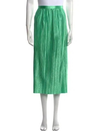 Pre-owned Tibi Pleated Accents Midi Length Skirt In Green