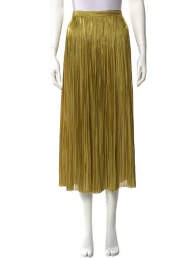Pre-owned Tibi Pleated Accents Midi Length Skirt In Green