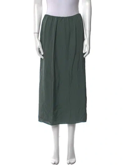 Pre-owned Tibi Pleated Accents Midi Length Skirt In Green