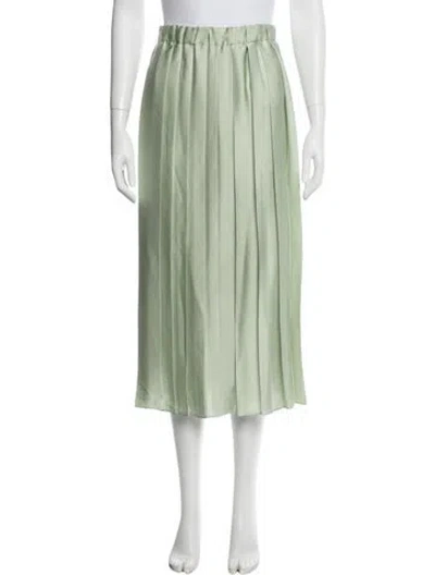 Pre-owned Tibi Pleated Accents Midi Length Skirt In Green