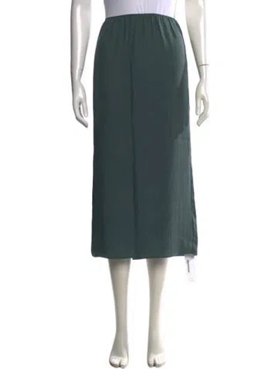 Pre-owned Tibi Pleated Accents Midi Length Skirt In Green