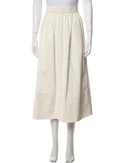 Pre-owned Tibi Pleated Accents Midi Length Skirt In Neutrals