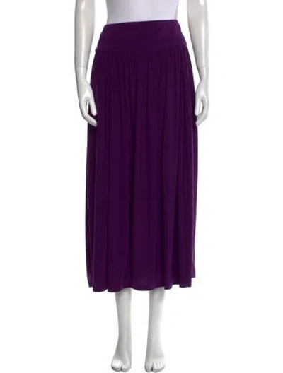 Pre-owned Tibi Pleated Accents Midi Length Skirt In Purple