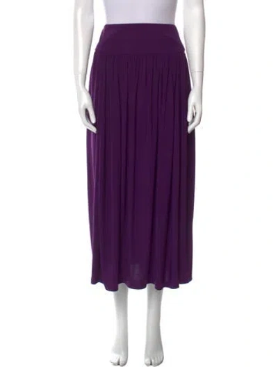 Pre-owned Tibi Pleated Accents Midi Length Skirt In Purple
