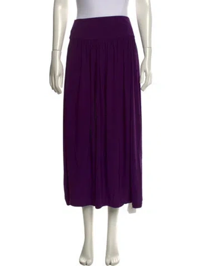 Pre-owned Tibi Pleated Accents Midi Length Skirt In Purple