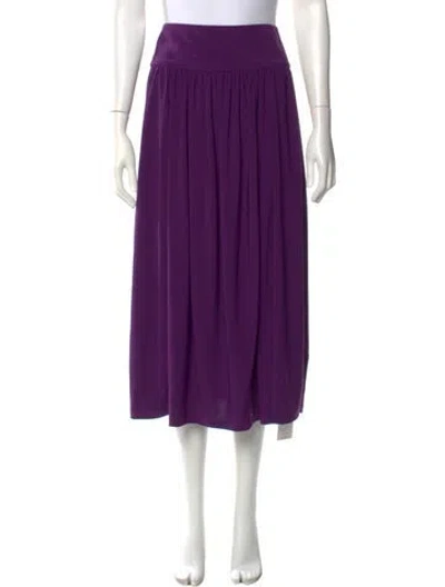 Pre-owned Tibi Pleated Accents Midi Length Skirt In Purple
