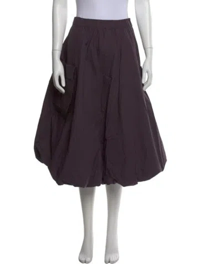 Pre-owned Tibi Pleated Accents Midi Length Skirt In Purple