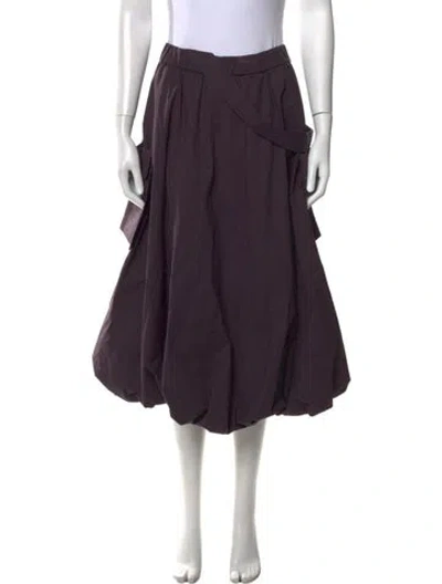 Pre-owned Tibi Pleated Accents Midi Length Skirt In Purple