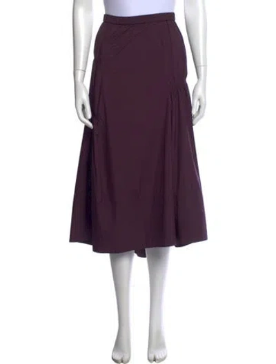 Pre-owned Tibi Pleated Accents Midi Length Skirt In Purple