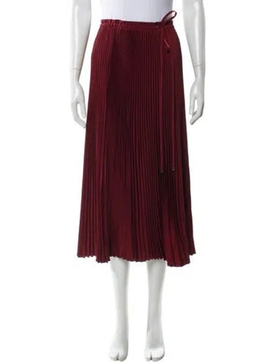 Pre-owned Tibi Pleated Accents Midi Length Skirt In Red